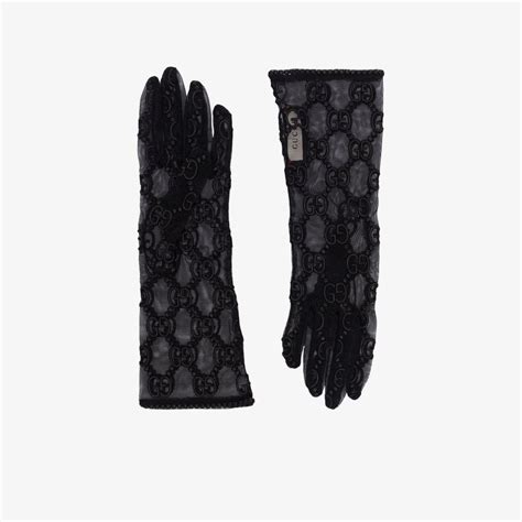 gucci gloves black lace|Gucci fingerless gloves.